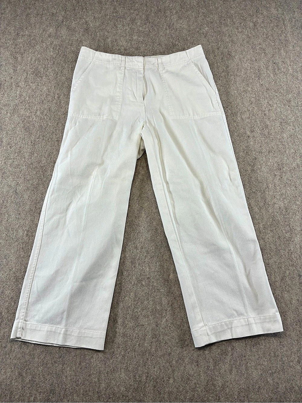 Christopher & Banks Women’s White Twill Cotton Capri Pants Size 8